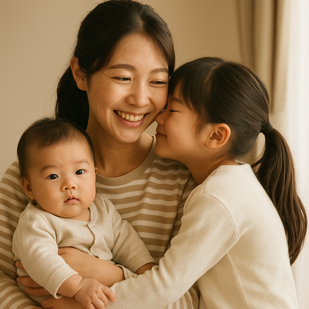 松本市・安曇野市の日本人母親と子どもたちの温かな家族写真